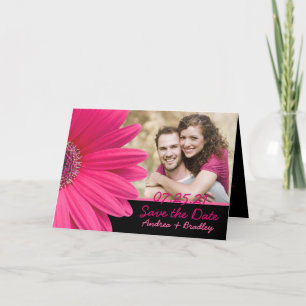 Rosa Gerbera Daisy Foto Save the Date Karte