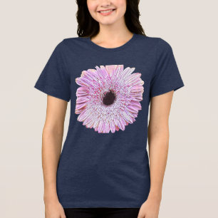 Rosa Gerbera-Daisy Navy Blaues T-Shirt Tri-Blend Shirt