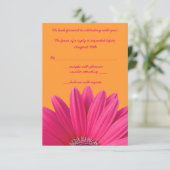 Rosa Gerbera Daisy Orange Wedding RSVP Card Karte (Stehend Vorderseite)