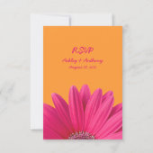 Rosa Gerbera Daisy Orange Wedding RSVP Card Karte (Rückseite)
