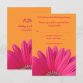 Rosa Gerbera Daisy Orange Wedding RSVP Card Karte (Vorne/Hinten)
