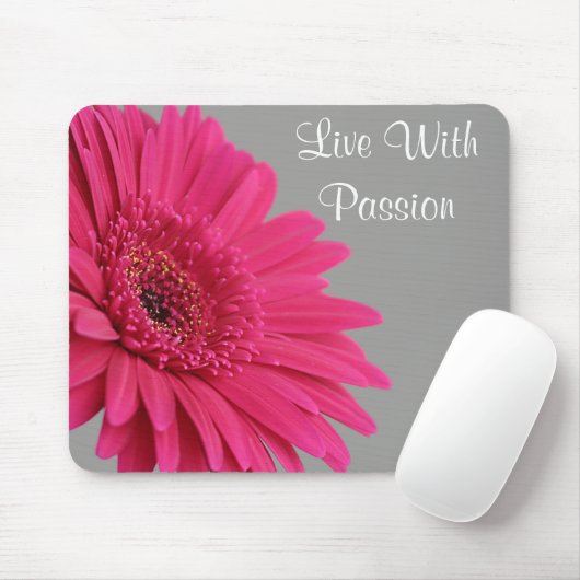 Rosa Gerbera Daisy Passion Motivierend Mousepad (Mit Mouse)