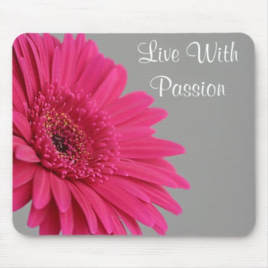 Rosa Gerbera Daisy Passion Motivierend Mousepad (Vorne)