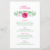 Rosa Gerbera Daisy Wedding Menu Card (Vorderseite)