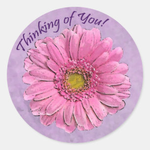 Rosa Gerbera Denken Sie an Ihren Aufkleber