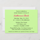 Rosa Gerbera-Gänseblümchen-Brautparty-Einladung Einladung (Rückseite)