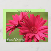 Rosa Gerbera-Gänseblümchen-Brautparty-Einladung Einladung (Vorne/Hinten)