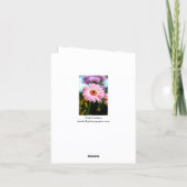 Rosa Gerbera-Klappgrußkarte Dankeskarte (Rückseite)