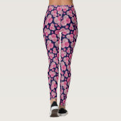 Rosa Gerbera-Margerite Blumenmuster Leggings (Rückseite)