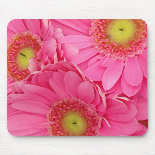 Rosa Gerbera-Margeriten Mousepad (Vorne)