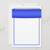 Rosa Gerbera mit Blue Satin Ribbon Einladung (Rückseite)