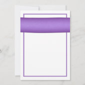 Rosa Gerbera mit Lila Satin Ribbon Einladung (Rückseite)