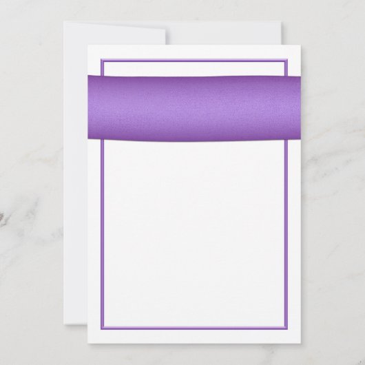 Rosa Gerbera mit Lila Satin Ribbon Einladung (Rückseite)