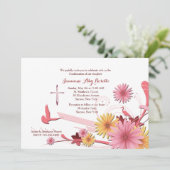 Rosa Gerbera Religiöse Einladung (Stehend Vorderseite)