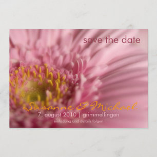 Rosa Gerbera • Save the Date Karte