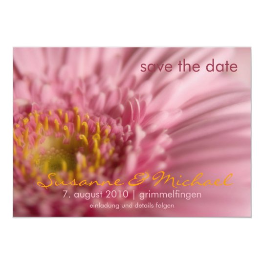 Rosa Gerbera • Save the Date Karte 12,7 X 17,8 Cm Einladungskarte