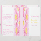 Rosa Gerberas auf dem Programm für White Wedding (Vorne/Hinten)