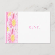 Rosa Gerberas auf der weißen Antwortkarte II