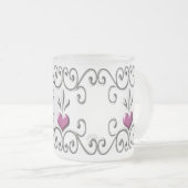 Rosa, gerötete Mattierte Tasse (VorderseiteRechts)