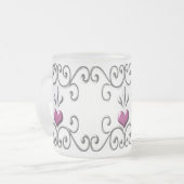 Rosa, gerötete Mattierte Tasse (Vorderseite Links)