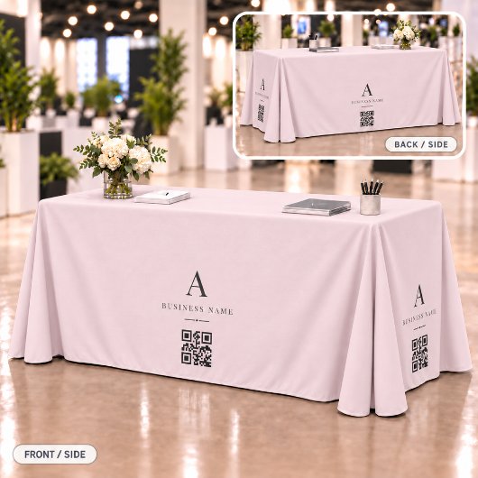 Rosa Geschäft QR-Code-Tischbanner Tischdecke