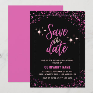Rosa Geschäftsfeier-Einladung Save the date Glamou Einladung
