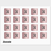Rosa Geschäftsinfo-QR-Code Quadratischer Aufkleber (Blatt)