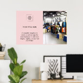 Rosa Geschäftslogo-Werbeplakat Poster (Heimbüro)