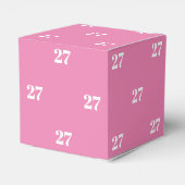 Rosa-Geschenk mit weißer Zahl anpassen Geschenkschachtel (Rückseite)
