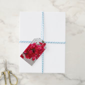 Rosa Geschenkanhänger Blumen (Mit Garn)