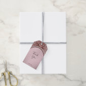 Rosa Geschenkblume Etikett Geschenkanhänger (Mit Garn)