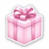 Rosa Geschenkboxen Emoji Aufkleber (Vorderseite)