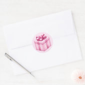 Rosa Geschenkboxen Emoji Runder Aufkleber (Umschlag)
