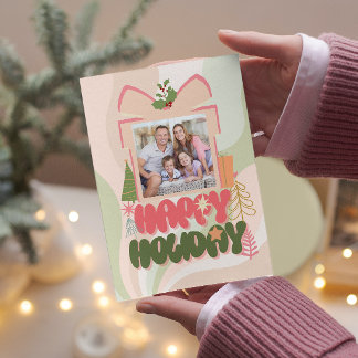 Rosa Geschenkboxen - Familie oder Unternehmen - Fl Feiertagskarte