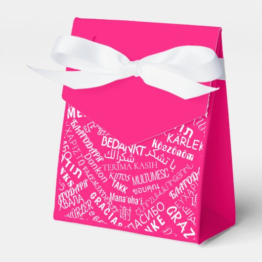 Rosa Geschenkboxen mit mehrsprachigen Texten Geschenkschachtel (Vorderseite)