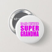 Rosa Geschenke für Großmütter: Supergroßmutter Button (Vorne & Hinten)