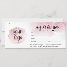 Rosa Geschenkgutschein für moderne Unternehmen mit