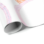 Rosa Geschenkpapier mit Ornamenten (Rolleneckpunkt)