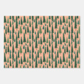 Rosa Geschenkpapier mit Weihnachtsbaum-Motiv, mode Set (Vorderseite 2)