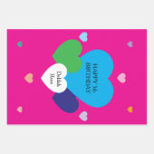 Rosa Geschenkpapierbögen mit Herzen Geschenkpapier Set (Vorderseite 2)
