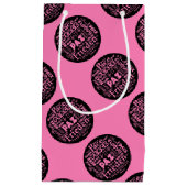 Rosa Geschenktasche Friedensdesign in mehreren Spr Kleine Geschenktüte (Vorderseite)