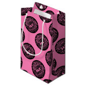 Rosa Geschenktasche Friedensdesign in mehreren Spr Kleine Geschenktüte (Vorderseite Schrägansicht)