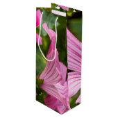 Rosa Geschenktüte Für Weinflaschen (Vorderseite Schrägansicht)