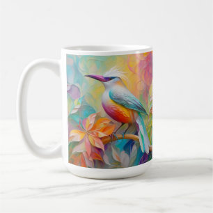 Rosa geschnabelter Rotbrust-Fantasievogel Kaffeetasse