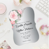 Rosa geschwungene Rose Stille Hochzeit Einladung