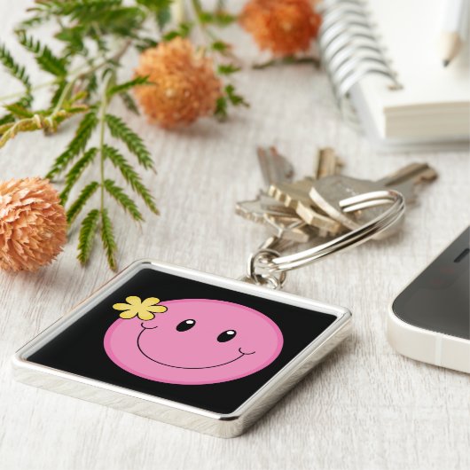 Rosa Gesicht Schlüsselanhänger (Seite)