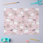 Rosa Gespenster & Halloween Elemente Nahtloses Mus Seidenpapier (Basteln)