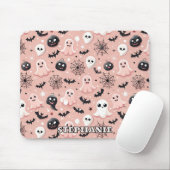 Rosa Gespenster und Halloween Nahtloses Muster Mousepad (Mit Mouse)