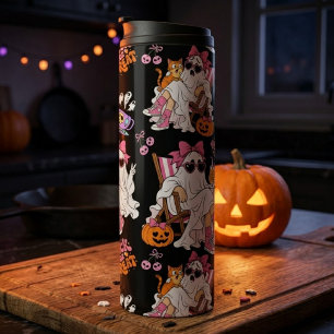 Rosa Gespenstermädchen Halloween Süß Gruselig Thermosbecher