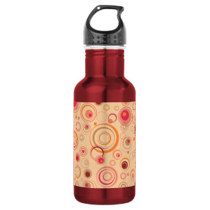 Rosa gespielte Retro-Kreise Trinkflasche